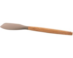 Point-Virgule silicone spatel met bamboe handvat taupe 31.6cm