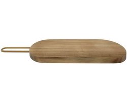 Point-Virgule Snijplank - serveerplank uit acaciahout met koperen handvat - 60x12x2cm