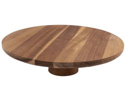 Point-Virgule taartschotel op voet uit acaciahout ø 32cm H 7.5cm FSC 100% sgsch-coc-041337