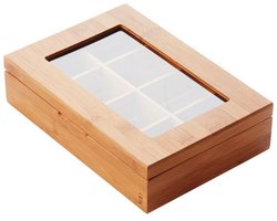 Point-Virgule theedoos - bamboe - 8 vakjes