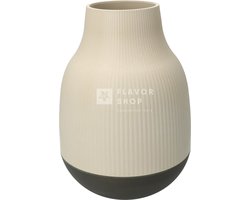 Point-Virgule vaas uit bamboevezel gebroken wit en donkergrijs ø 18.1cm H 25cm