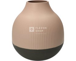 Point-Virgule vaas uit bamboevezel poederroze en donkergrijs ø 18.1cm H 19cm