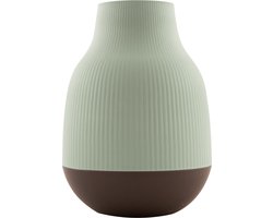 Point-Virgule vaas uit bamboevezel saliegroen en donkergrijs ø 18.1cm H 25cm