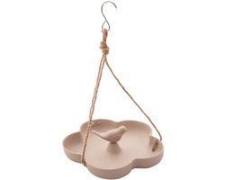 Point-Virgule vogelbad/voederschaal uit bamboevezel - Ø23 x H3,5 cm - taupe