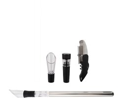 Point-Virgule - Wijnaccessoires set met kelnersmes, wijnkoelstick, schenktuit en vacuümstop