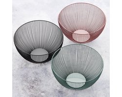 Point-Virgule - Wire - Fruitschaal - Fruitmand - Metaal - Saliegroen ø 25cm H 14cm