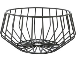 Point-Virgule Wire lage fruitmand zwart 27x13.8cm