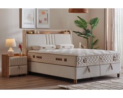 PointHome Natura - Boxspring - Inclusief Dekbed - Boxspring met Opbergruimte - Met Nachtkastjes - 180x200 - New Deluxe Edition