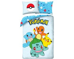 Pokémon Dekbedovertrek Starters 140 x 200 cm (70 x 90 cm)