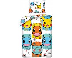 Pokémon Dekbedovertrek Starters - Eenpersoons - 140 x 200 cm - Katoen
