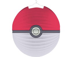 Pokemon lampion - D25 cm - rood - wit - papier - sintmaarten - 11 november