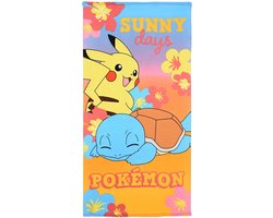 Pokémon Strandhanddoek – Pikachu & Squirtle – 70x140 cm – Multicolor – Microfiber – Officiële licentie