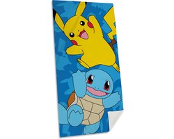 Pokemon strandlaken Pikachu en squrtlke 70 x 140 cm - katoen