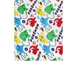 Pokemon - Witte sprei/deken, zachte fleece, 120x150 cm, OEKO-TEX