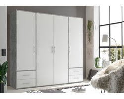 Pol Power Valencia kledingkast laminaat 4 deuren 206x195x60 cm