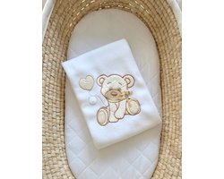 Polar fleece deken voor baby's - Beer met strike wit