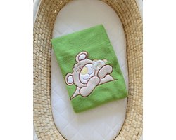 Polar fleece deken voor baby's - Teddybeer Barnaba groen