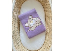 Polar fleece deken voor baby's - Teddybeer Barnaba lila