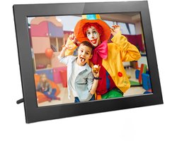 PolderGoods - digitale fotolijst - 1280x800 HD IPS -10,1 inch - WiFi - 32GB - Muur Monteerbaar - Touchscreen Automatische - Via App Decoratief