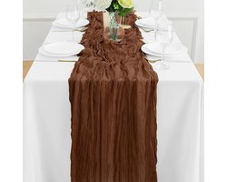 PolkaHome® 1 stuk Bruin Kaasdoeken Tafelloper – Katoenen Kaas Doek Tafelkleed – Tafellopers Textiel & Tafelzeil 90x380 cm – Tafel Loper Kaas Doek, Kaasdoek (Bruin)