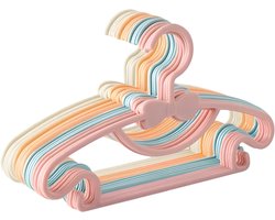 PolkaHome® 10st Kledinghangers Kind – Lichtgewicht Kledinghangers van Duurzaam – Baby & Kinderkledinghangers met Schattig Strikontwerp – Kleurrijke, Ruimtebesparende Kledingkast Organizers met Haken