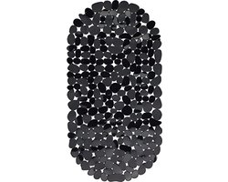 PolkaHome anti-slip badmat voor in bad - Ovaal 36x68 cm - Zwart