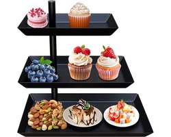 PolkaHome ® Drie Laagse Draaibare Metalen Etagere voor Gebak en Snacks