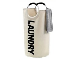 PolkaHome Extra Grote Wasmand, Opvouwbare Wastrommel, Staande Kledingopbergbak met Gevoerde Handvatten, Stevig Standaard wassorteerder, Makkelijk Op te Bergen, Inklapbare wasmanden