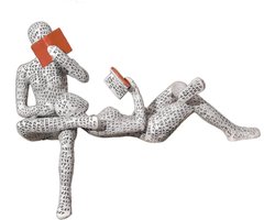 PolkaHome ® Home Decor Pulp Lezende Vrouwen Denker Standbeeld Esthetische Sculptuur Kamerdecoratie Moderne Abstracte Decoratie op Plank Tafel Bureau voor Woonkamer Kantoor Slaapkamer H