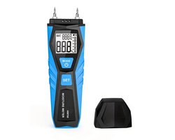 PolkaHome® Hout & Beton Vochtigheidsmeter - Digitale Vochtdetector Automatische Kalibratie, Dubbel-Pin Hygrometer met LCD Display voor Cementstenen en Muren; Hoorbaar alarm Meetinstrument Digitaal voor Muur Vloer, Schokbestendige ABS Constructie