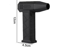 PolkaHome® Mini Turboventilator Hoogtoerig – Krachtige Kanaalblower 110.000 RPM | Sterke Luchtstroom 45 m/s | Borstelloze Motor | Handventilator / Blower / Air Duster – Zwart