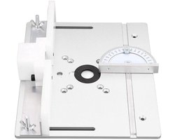 PolkaHome Plus - Aluminium freestafel inlegplaat voor houtbewerking met verstekgeleider en houtfrees hulpstukken