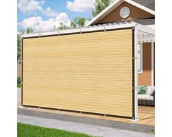 PolkaHome Schaduwnet voor de Tuin - 2 x 5 meter - Beige - Waterdoorlatend en Luchtdoorlatend Zonnezeil voor Buiten - Bescherming tegen UV-stralen voor Planten, Tuinmeubelen en Dieren