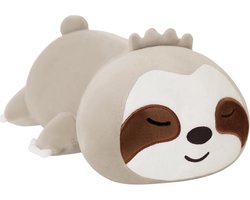 PolkaHome ® Zachte en Verzwarende Knuffel Luiaard Kussen voor Ontspanning en Comfort, Geschikt als Sierkussen en Geschenk, 35 cm