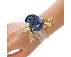 Pols Bloem-Kunstmatige Navy Blauw-Bruiloft Bruid Bruidsmeisje