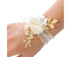 Pols Bloem-Kunstmatige Wit-Bruiloft Bruid Bruidsmeisje