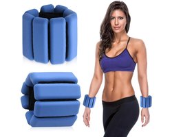 Pols- en enkelgewichten, verstelbare polsgewichten, set van 2 (0,45 kg) verstelbare gewichten, siliconen armbanden voor vrouwen en mannen, workouts, voor wandelen, yoga, pilates (blauw)
