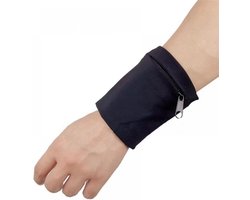 Pols portemonnee - Polsbandje - 10*10.5 CM - Sport polsbandjes - Portemonnee met rits voor pols - Fitness accessoires - Zweetbanden - Nylon en Spandex - Zwart