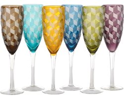 Pols Potten Multicolour Blocks Champagneglas - 6 stuks