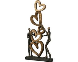 Poly sculptuur Hart op Hart  Decoratief object, hart, huwelijk, liefde, beeldhouwwerk