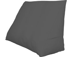 Polydaun bed zitkussen - leeskussen - relaxkussen - inclusief sloop antraciet - 65 x 30 x 50 cm