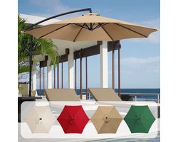 Polyester parasoldoek voor terrasparasol - zon- en regenhoes vervanging - tuinparasols outdoor - tafel parapluafdekking - vervangende parasolafdekking met zonbescherming