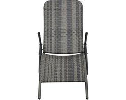 Polyrotan ligstoel, grijs, PE rotan ligstoel met waterafstotend design, gepoedercoat stalen frame voor stabiliteit, ideaal voor zwembad, balkon, terras, camping