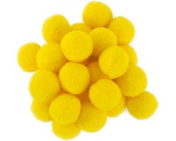 Pom Pom 2 cm geel 24 stuks