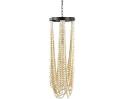 Pomax - BE CRAZY - hanglamp - pawlonia /metaal - E27 - naturel / tin - Ø33 x h 203 cm