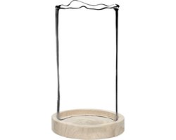 Pomax - Kandelaar / Windlicht / Lantaarn - Bruin / transparant - ø 16 x 27 cm hoog.