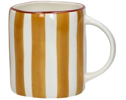 Pomax Mykonos beker met oor 12x8.5cm H9cm geel