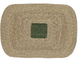 Pomax Quadri placemat zeegras 50x35cm olijfgroen