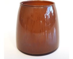 Pomax - Theelicht / waxinelichtjeshouder / windlicht - Bruin - ø 9 x 9 cm hoog.