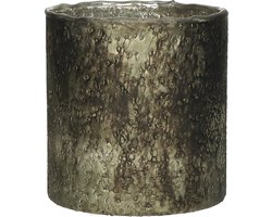 Pomax - Theelicht / waxinelichtjeshouder / windlicht - Goud / bruin / beige - ø 15 x 16 cm hoog.